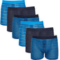 6 Pack Blue Navy Striped Cotton Stretch Boxer Shorts Menswear Classic Breathable Activewear Soft and Durable Underwear by Sock Stack