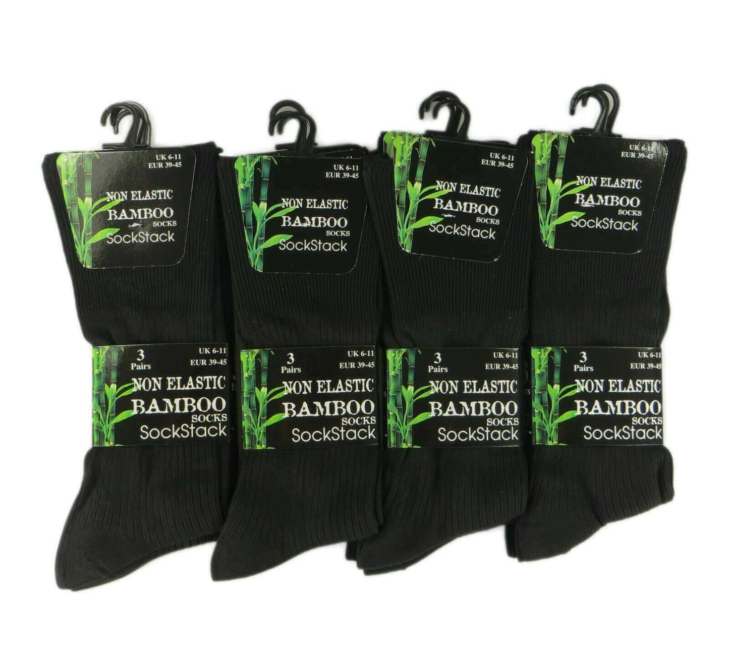 6 Pairs Men's Bamboo Socks Loose Top Soft Grip Anti Bacterial Moisture-Wicking Reinforced Heel and Toe Comfortable Durable UK 6-11 EUR 39-45 by Sock Stack
