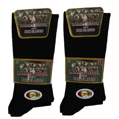 6 Pairs Men's Diabetic Wool Socks Non Elastic Loose Top Moisture Wicking Antibacterial Sustainable for Sensitive Skin by Sock Stack