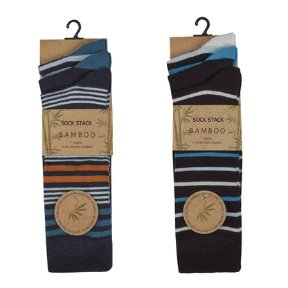 6 Pairs Mens Bamboo Socks Argyle Stripe Breathable Moisture-Wicking Casual Suit Anti-Odor Soft Grip Elastic Hand-Linked Toe Seam UK 6-11 EUR 39-45 Sock Stack