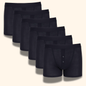 6 Pairs Mens Black Boxer Short Ribbed Boxers Cotton Stretch Boxershorts Underwear MB09 by Sock Stack