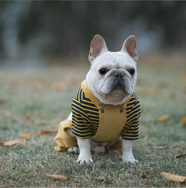 Cotton Stretch Four-legged Cat And Dog Clothes Autumn And Winter One-piece Four-leg Suspenders