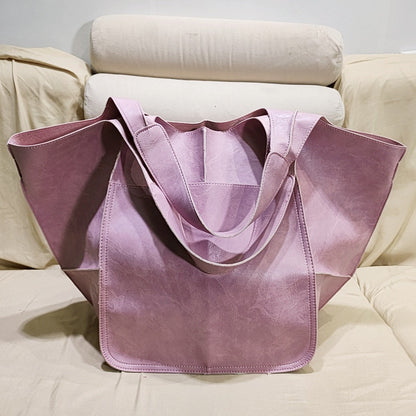 Vintage Large Capacity Handbags PU Soft Leather Big Bag Designer Luxury Women Shoulder Bag Beach On Vacation Woman Tote Bag