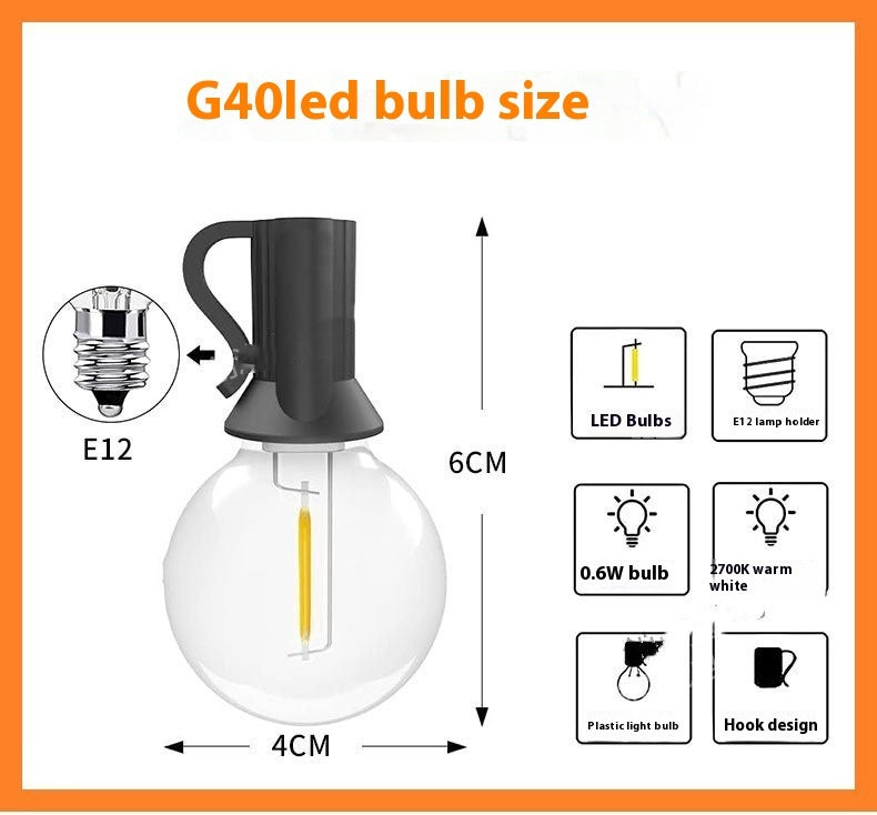 Outdoor G40 Lamp String Waterproof Globe Festival Led String Lights