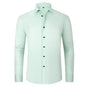 Solid Long Sleeve Shirt Fashion Slim Lapel Button Office Business Shirt Men's Clothing
