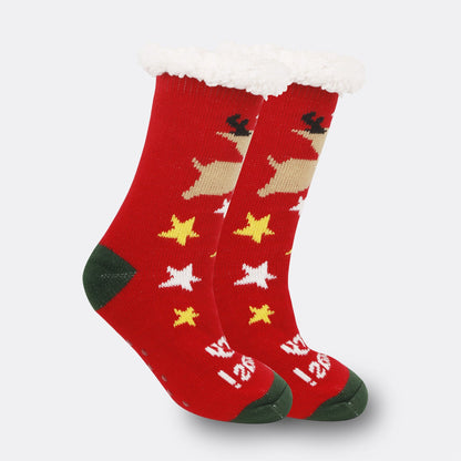 Christmas Women's Thickened Fleece-lined Room Socks