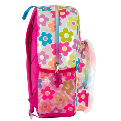 Daisy Faux-Fur Applique Backpack