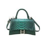 Women's Snake Pattern B Word Handbag