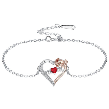 Love Heart Mom Rose Bracelet Ornament 520 Valentine's Day For Girlfriend Girlfriends Birthday Gift
