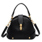 Women's Autumn And Winter Korean Retro Handbag Shoulder Lychee Pattern Small Round Bag