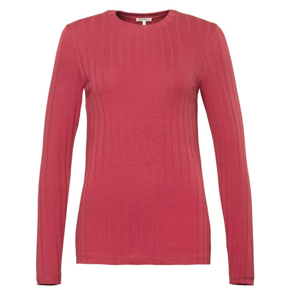 Organic Cotton Ribbed Long Sleeve T-shirt: Womens