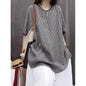 New Vintage-style Loose-fitting Oversized Artistic Top Plaid Casual Versatile Mid-sleeve Shirt