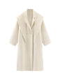 Double Breasted White Wool Coat For Women Autumn And Winter Double-sided Medium To Long Style