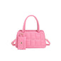 Candy Color Shoulder Bag With Small Wallet Fashion Grid Texture Totes Women Handbag