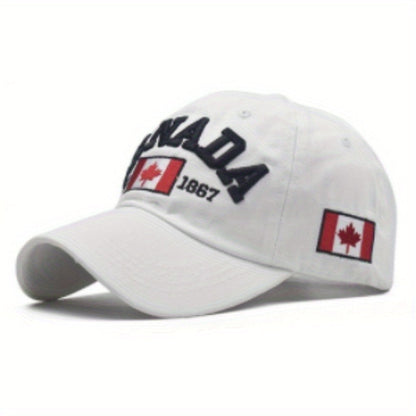 Maple Leaf Baseball Adjustable Unisex Golf Hat with Canada Design
