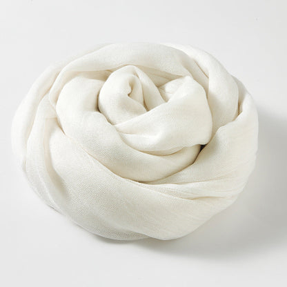 Artistic Sunscreen Solid Color Cotton And Linen Scarf