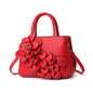 PU leather flower portable shoulder bag
