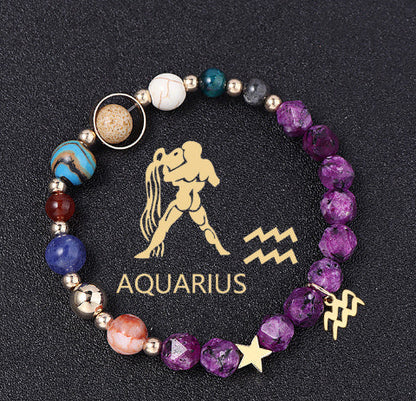 Natural Stone Hemp Stone Cut Surface Eight Planets Personalized Fashionable All-match