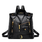 Soft Leather Textured Jacket Trendy Wild Clothes Backpack