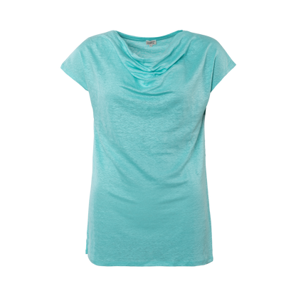 Linen Cowl Neck T-shirt: Womens