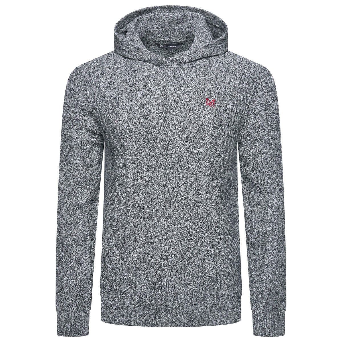 Crew Clothing Company Cable Knit Pullover Hoodie