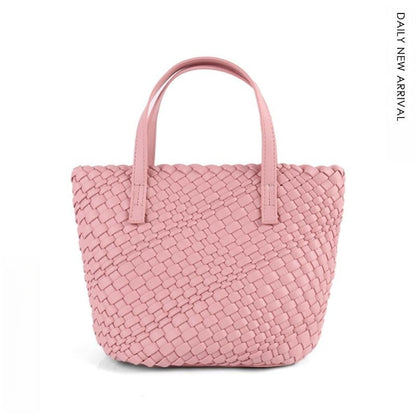 Portable Shoulder Crossbody Large Capacity Woven Bag Tote Bag