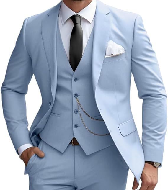 Men's Premium Slim Fit 3-Piece Business Suit - Formal Wedding Banquet Tuxedo Set