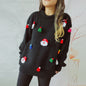 Women's Cute Fashion Santa Claus Three-dimensional Decoration Round Neck Long Sleeve Sweater