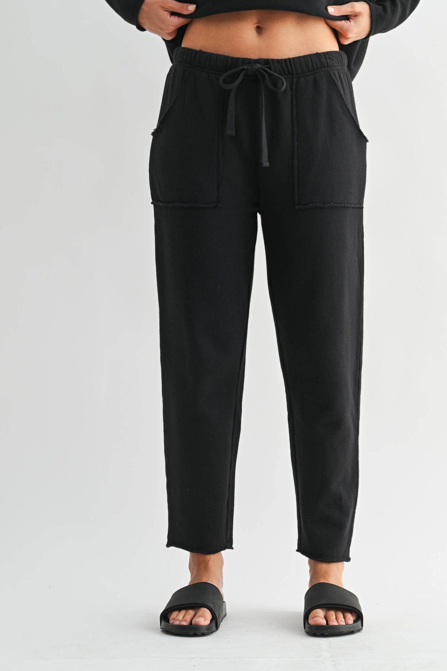 Coastal Luxe Cotton Relaxed Fit Lounge Trousers – Black-0