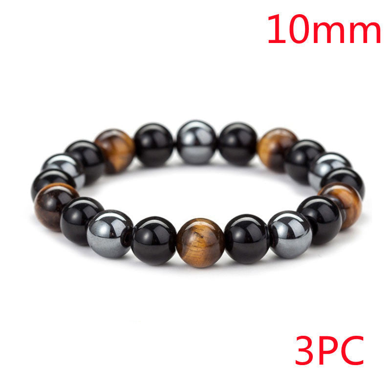 Natural Tiger Eye Stone Bracelet - Handwoven Healing Crystal Bracelet for Men & Women
