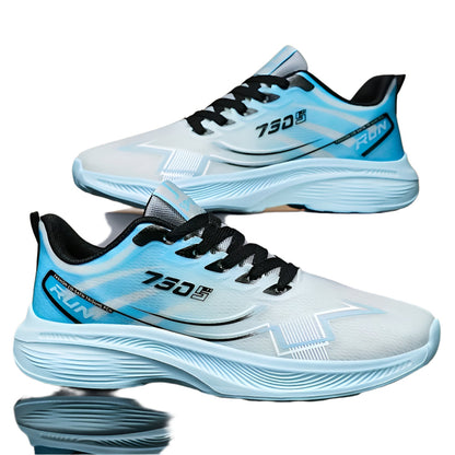 Men's Breathable Geometric Sports Shoes, Low Top Lace-up Hiking & Outdoor Sneakers