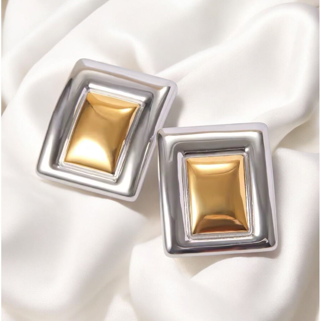 KIKIE Stainless Steel Gold Plated Statement Vintage Inspired Hypoallergenic Earrings