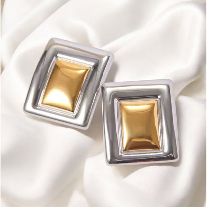 KIKIE Stainless Steel Gold Plated Statement Vintage Inspired Hypoallergenic Earrings