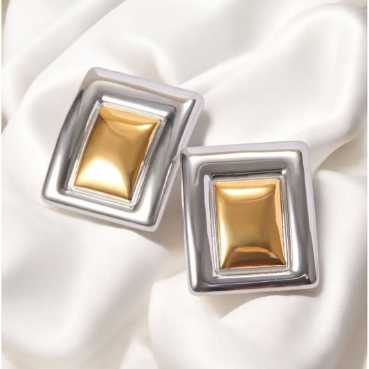 KIKIE Stainless Steel Gold Plated Statement Vintage Inspired Hypoallergenic Earrings