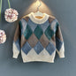 Girls Casual Fashion Pullover Sweater Plaid