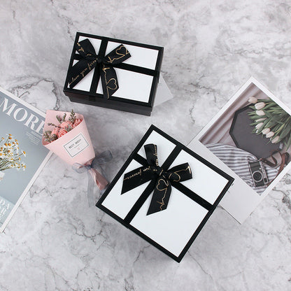 Exquisite Black And White Bow Packaging Box Valentine's Day Gift Box