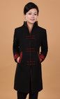 Autumn Ethnic Style Women's Retro Wool Mid-length Trench Coat