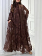 Lace Tie Double Layer Swing Dress