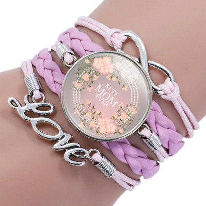 MOM LOVE Time Stone Multi-layer Multi-layer Leather Bracelet LOVE Mother's Day Gift