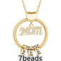 Mother's Day Gift Personalized Circle Pendant with Custom Beads Birthstone Pendant