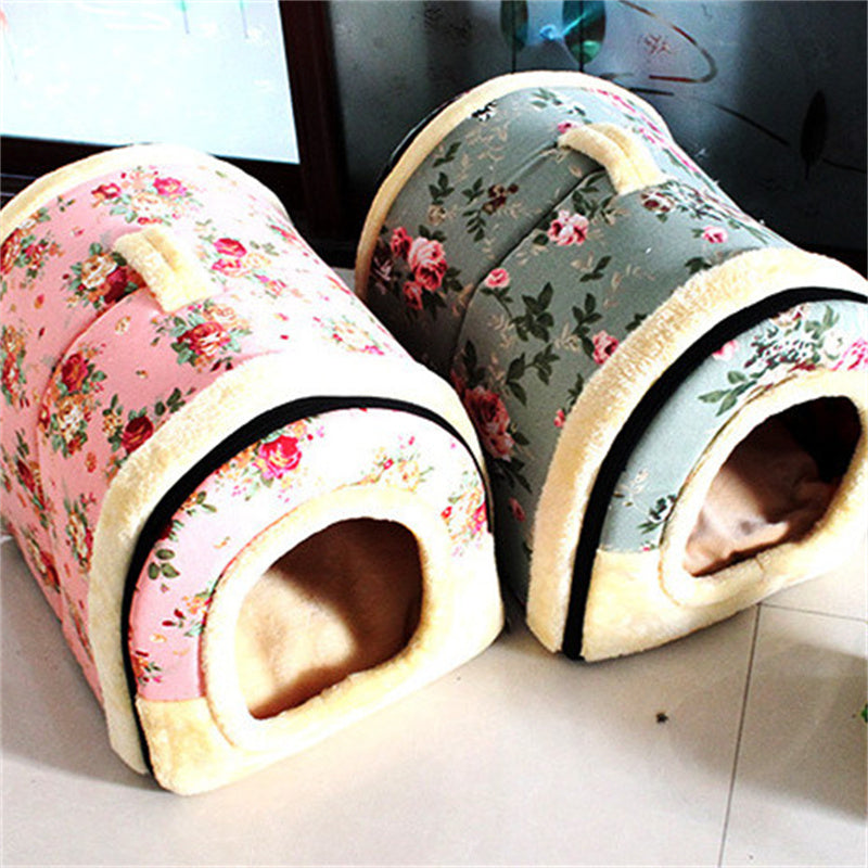 Home Pastoral Style Removable And Washable Thick Warm Cat And Dog Kennel