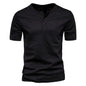 Mens Casual Crew-Neck Short-Sleeve Solid-Color T-Shirt