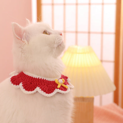 Braided Collar For Pet Cat Cozy Slobber Scarf