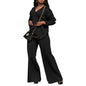 Women's Pure Color Thickened Suede Split Sleeve Two-piece Suit
