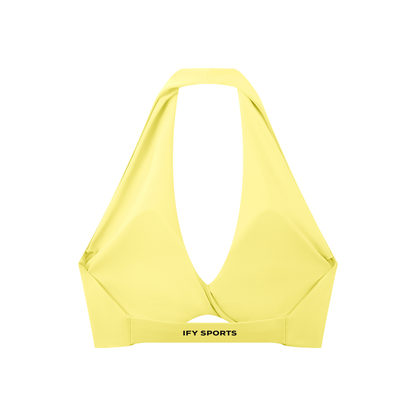 Women's Pleated Halter Sports Bra
