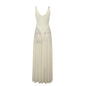 Women's Solid-Color Elegant Resort Bodycon Mesh A-Line Dress