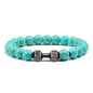Turquoise Energy Healing Bracelet - Gun Black Barbell Bead Bracelet for Men & Women | Natural Stone Jewelry