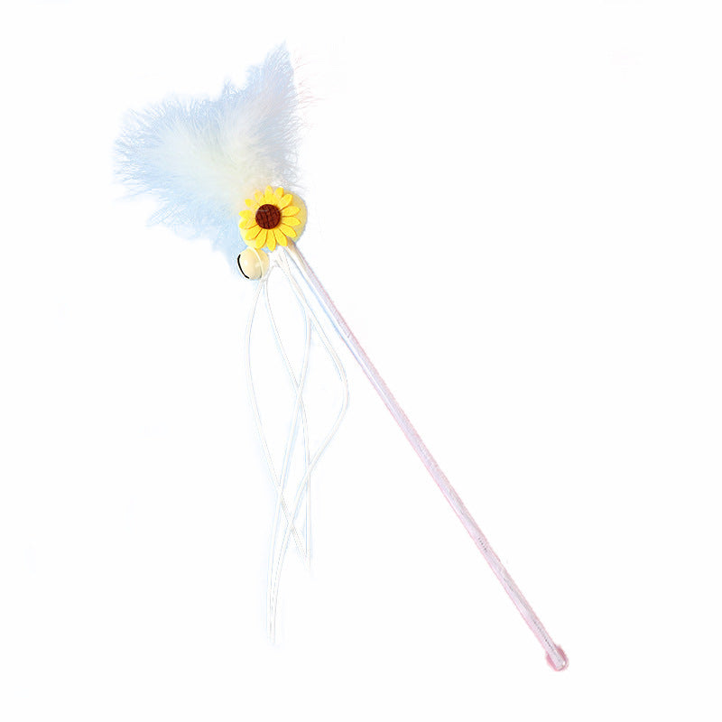 Cat Toy Teaser Plush Feather Bell Teaser Relieving Boredom Self-Hi Pet