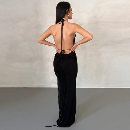 Women's Sexy Backless Slim Fit Lace Up Dress