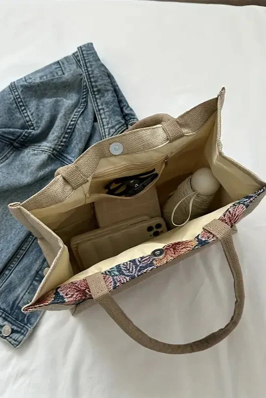 Taila Jute Bag with Floral Print and Eco-Friendly Design